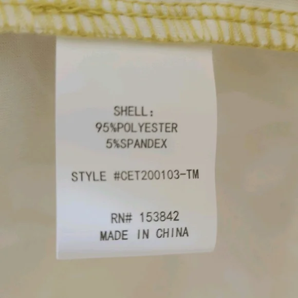 Mellóday Golden Yellow & White Floral Short Puff Sleeve Blouse Sz L NWT - Picture 9 of 16